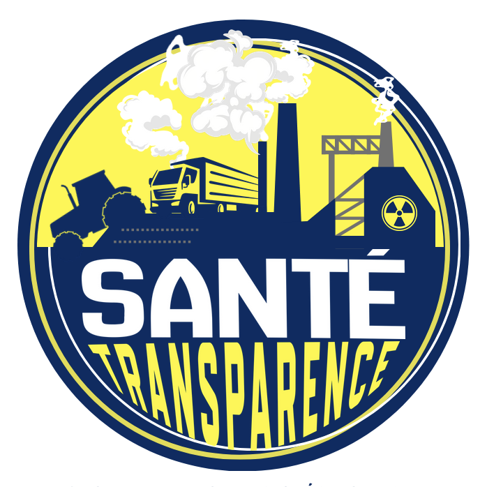 SANTÉ TRANSPARENCE, sans doute un logo d'empreinte environnementale ou de protection sanitaire.
